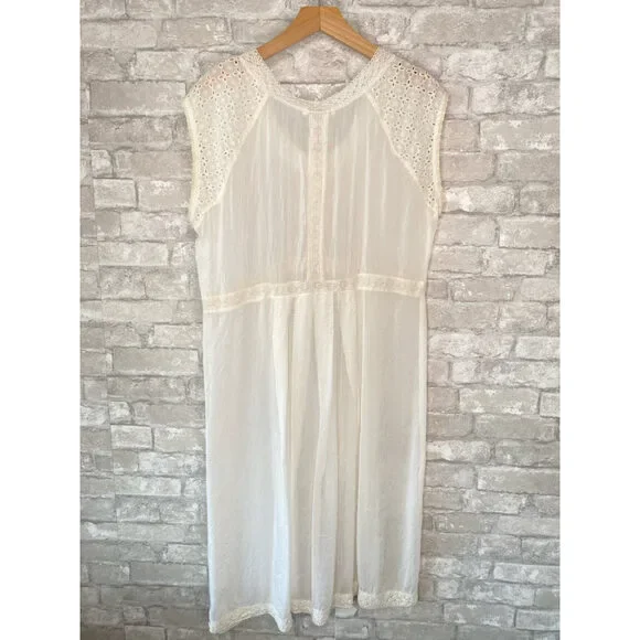 Johnny Was Size L Creamy White Dress - Picture 4 of 5